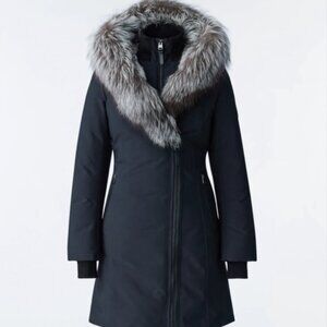 Mackage KAY down coat with signature silverfox fur collar Medium
